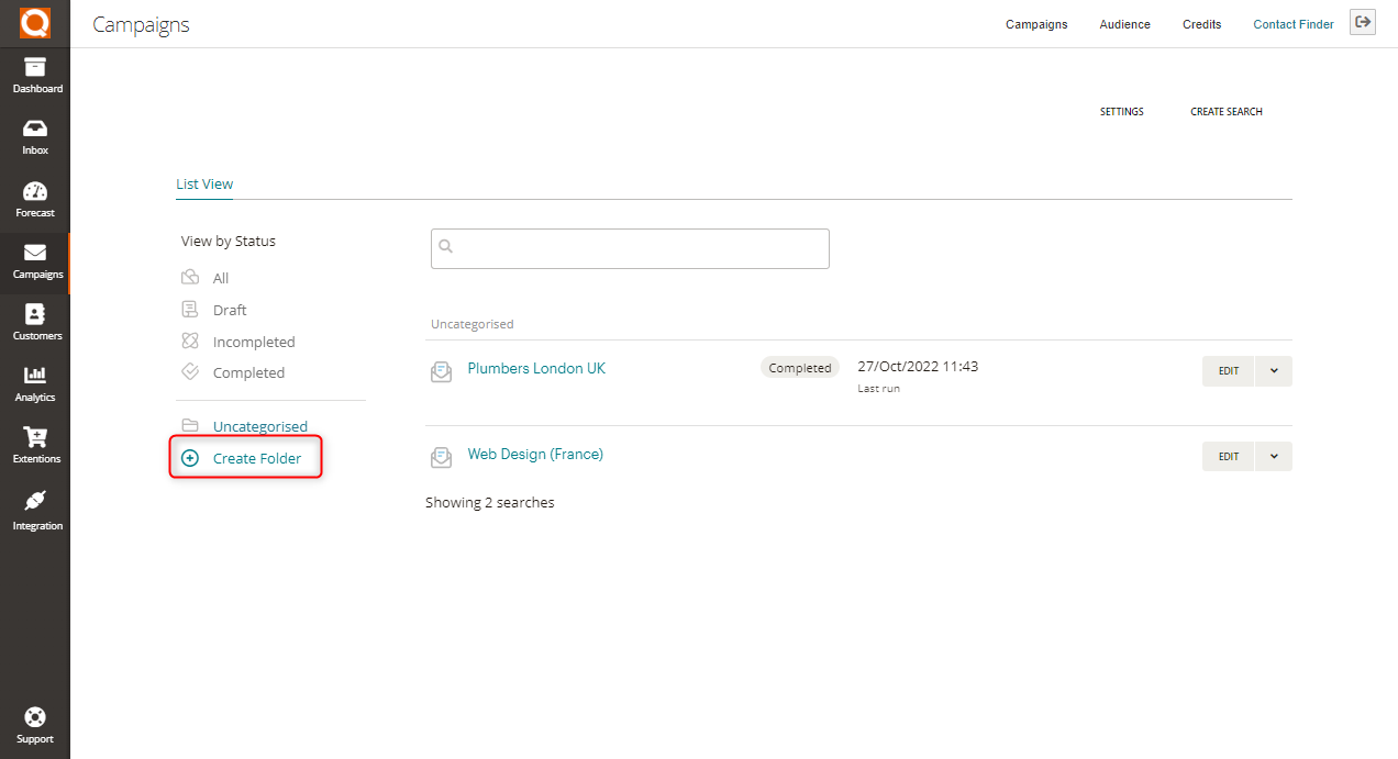 QuoteCloud - Sales Quote, Sales Proposal and Contracts Software - Contact Finder Plugin - Organising Your Search Campaigns In To Category Folders (Java Edition) - illustration 94cffe3e-a1f4-4a49-b5b0-32f54487e31b