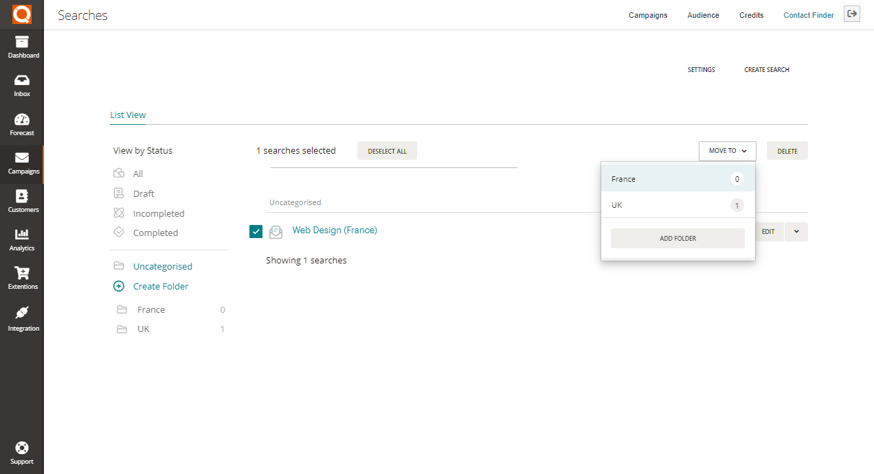 QuoteCloud - Sales Quote, Sales Proposal and Contracts Software - Contact Finder Plugin - Organising Your Search Campaigns In To Category Folders (Java Edition) - illustration 178126c2-a327-4b47-993d-11e2f9f898b3