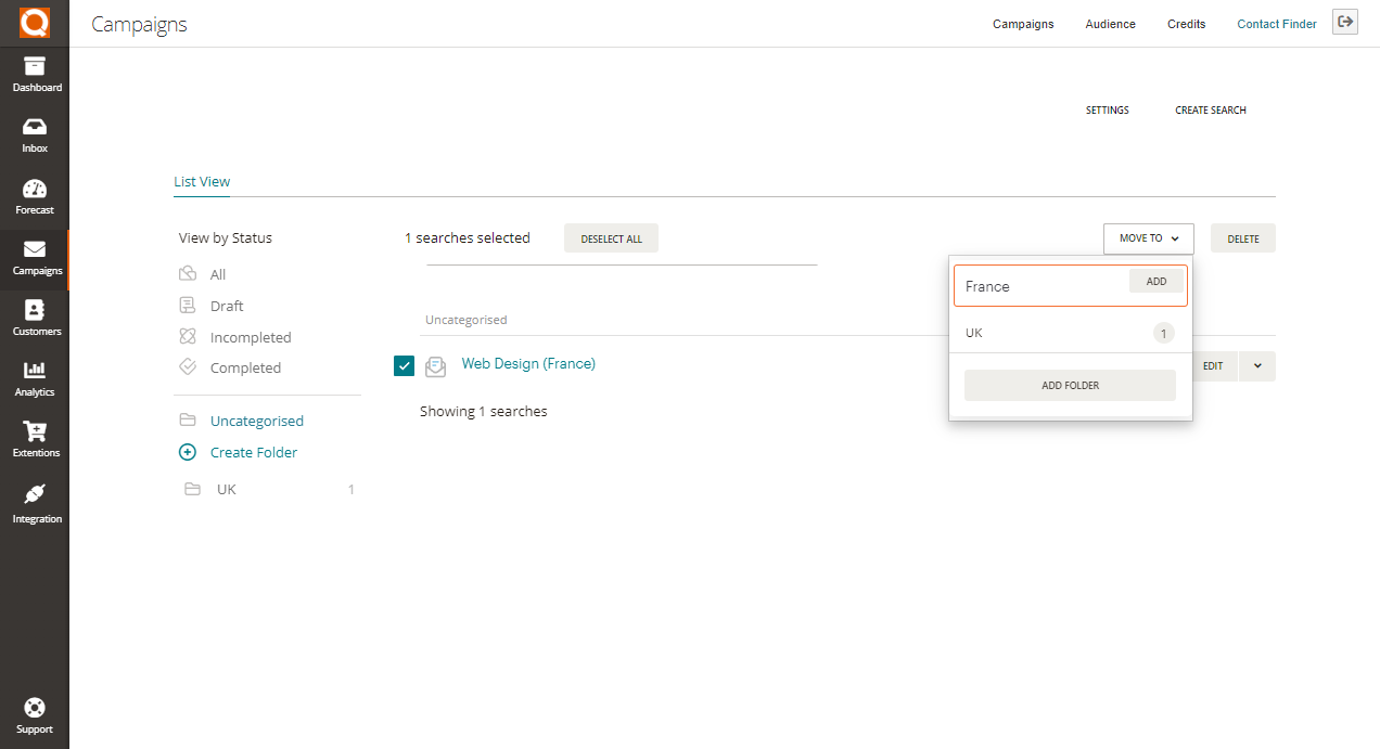 QuoteCloud - Sales Quote, Sales Proposal and Contracts Software - Contact Finder Plugin - Organising Your Search Campaigns In To Category Folders (Java Edition) - illustration 1e8a6f78-b47c-41ee-864b-dd320a031d47