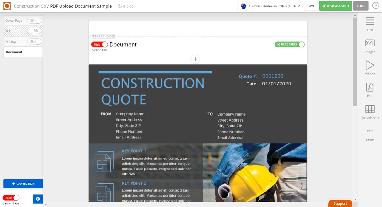 QuoteCloud - Sales Quote, Sales Proposal and Contracts Software - Creating a Sales Quote from a PowerPoint, Word, PDF, or Image File (Java Edition) - illustration 8548e360-7dd0-4891-8740-c01519a3ebb9