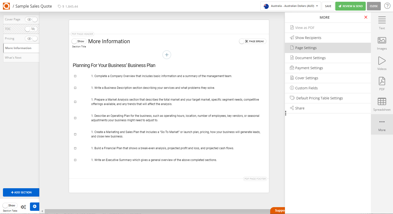 QuoteCloud - Sales Quote, Sales Proposal and Contracts Software - Customising the Table Styles Used in Text Blocks (Java Edition) - illustration e47c252e-e8ad-47b1-a2b3-6f935d9032bb