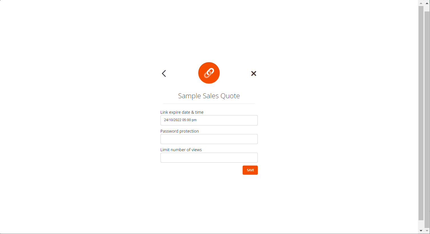 QuoteCloud - Sales Quote, Sales Proposal and Contracts Software - How To Set An Expiry Date On A Shared Link For A Sales Quote (Java Edition) - illustration 10eed236-a35d-4d58-ac06-ca47901aafa8