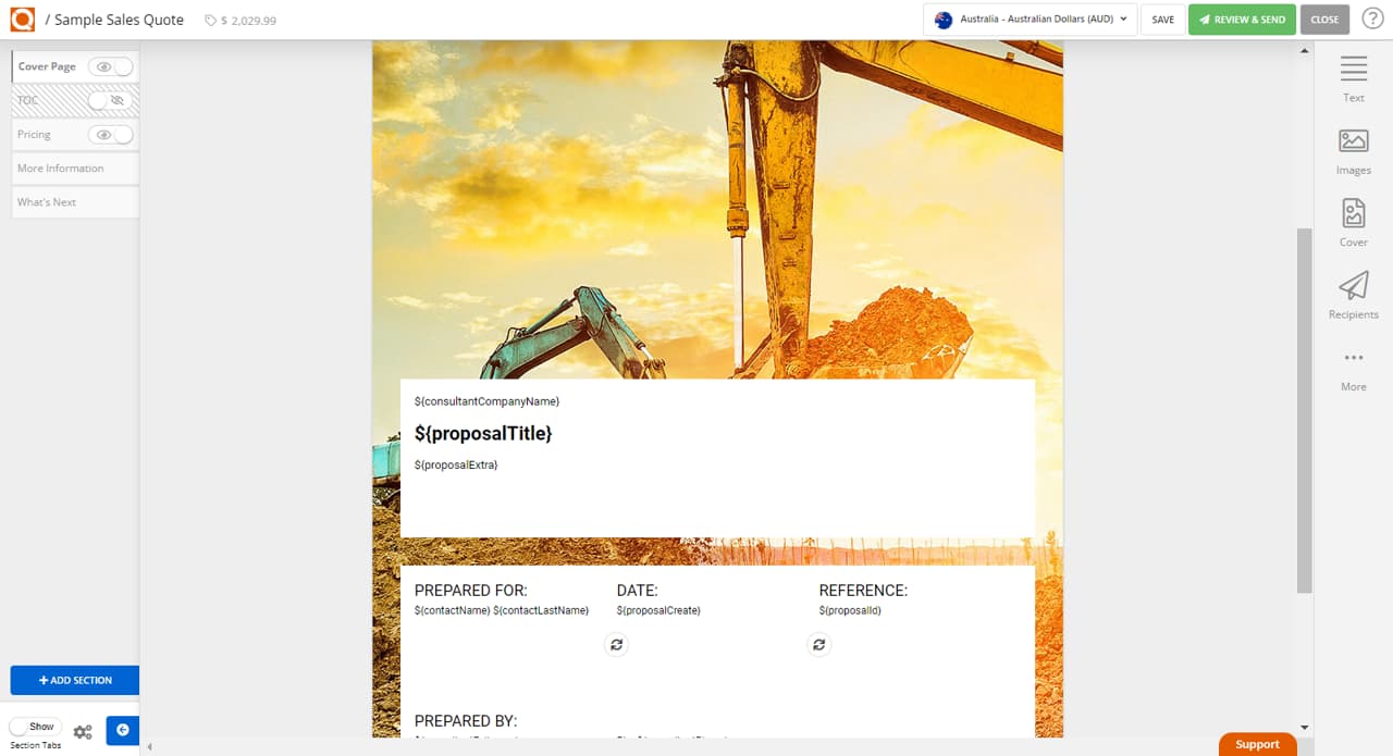 QuoteCloud - Sales Quote, Sales Proposal and Contracts Software - How to Upload a Cover Page Background Image in a Sales Quote (Java Edition) - illustration 64e9fd08-2e87-4b5c-a922-0cc110551b78