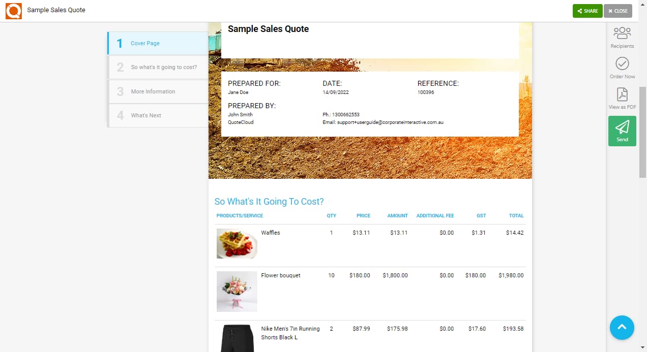 QuoteCloud - Sales Quote, Sales Proposal and Contracts Software - How To Add / Remove A Table Of Contents To Your Document (Java Edition) - illustration 67f75b58-ae4b-4f67-b83c-136341c7eeb2