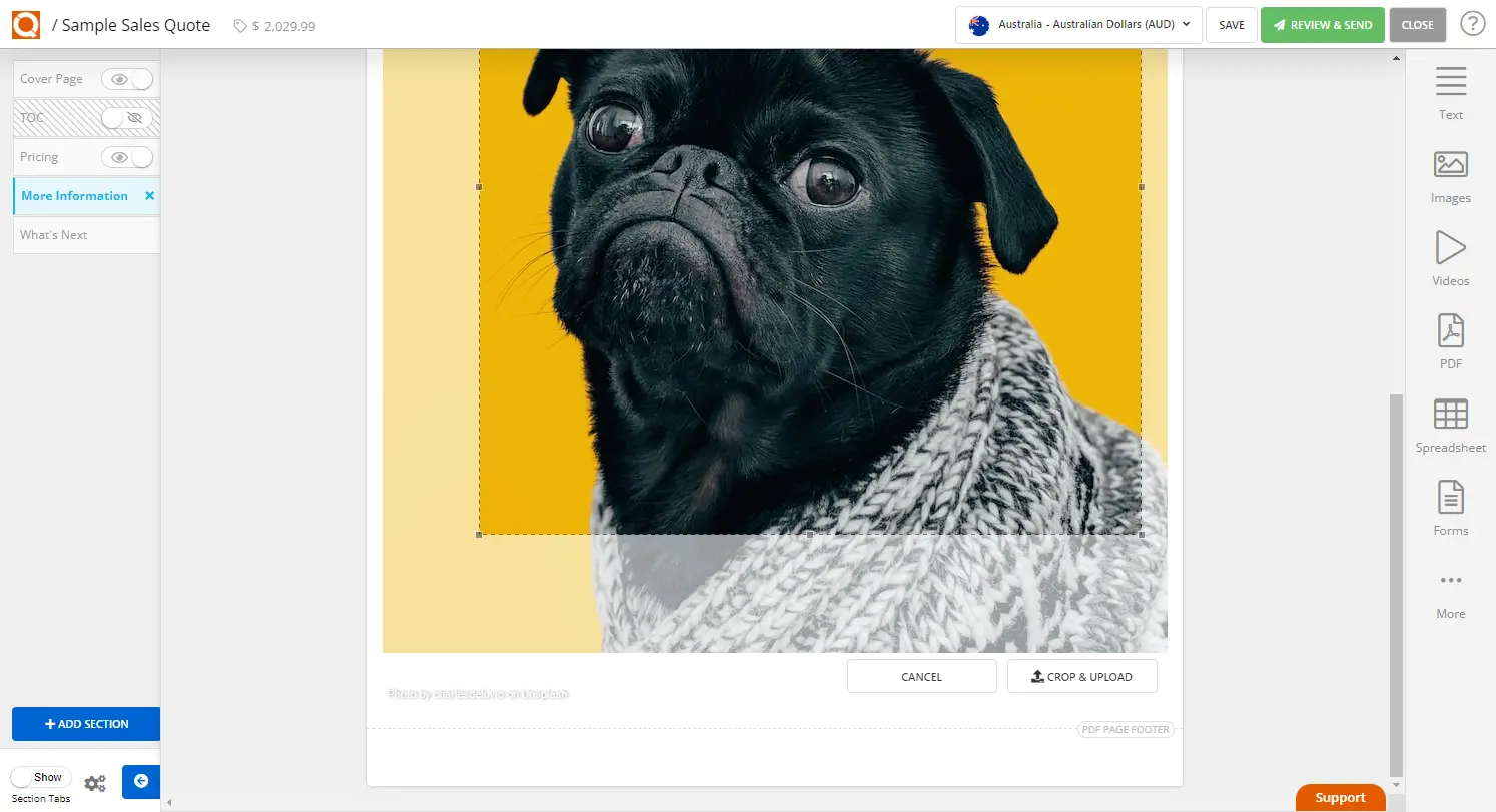 QuoteCloud - Sales Quote, Sales Proposal and Contracts Software - Adding Images from the Stock Image Library (Java Edition) - illustration a4c7a2cc-a955-42c3-8ede-2462239c1762