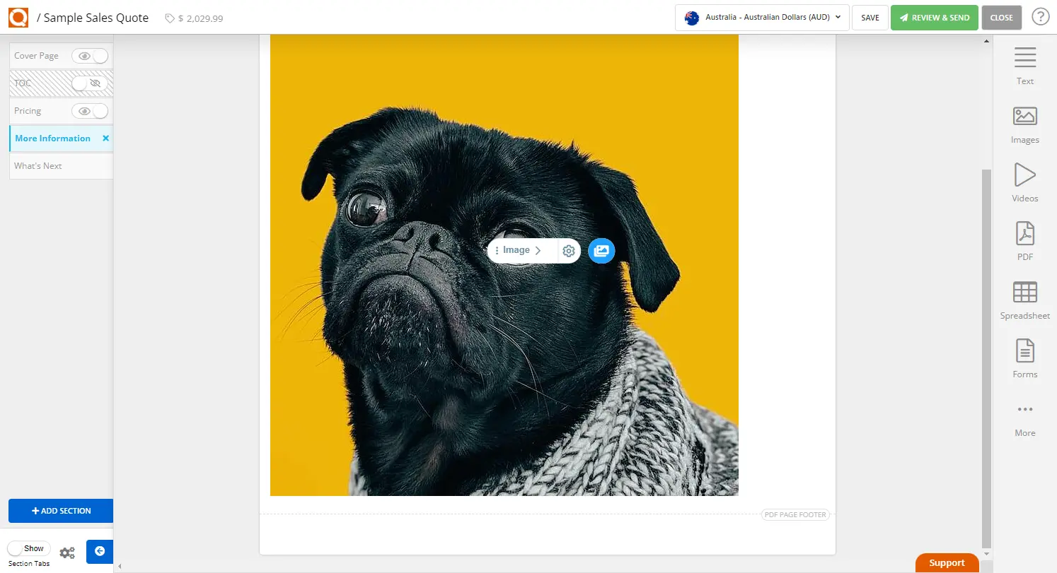 QuoteCloud - Sales Quote, Sales Proposal and Contracts Software - Adding Images from the Stock Image Library (Java Edition) - illustration 4569ce56-c877-4a41-9530-fdbc96321273