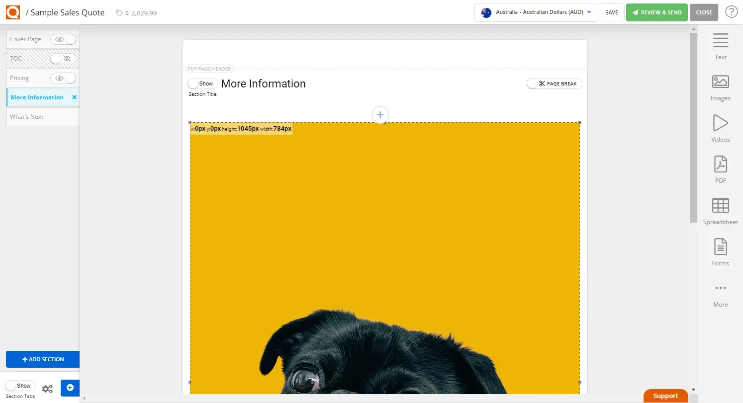 QuoteCloud - Sales Quote, Sales Proposal and Contracts Software - Adding Images from the Stock Image Library (Java Edition) - illustration 64e9fd08-2e87-4b5c-a922-0cc110551b78