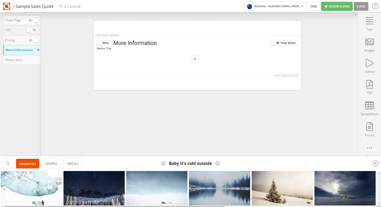 QuoteCloud - Sales Quote, Sales Proposal and Contracts Software - Adding Images from the Stock Image Library (Java Edition) - illustration e47c252e-e8ad-47b1-a2b3-6f935d9032bb