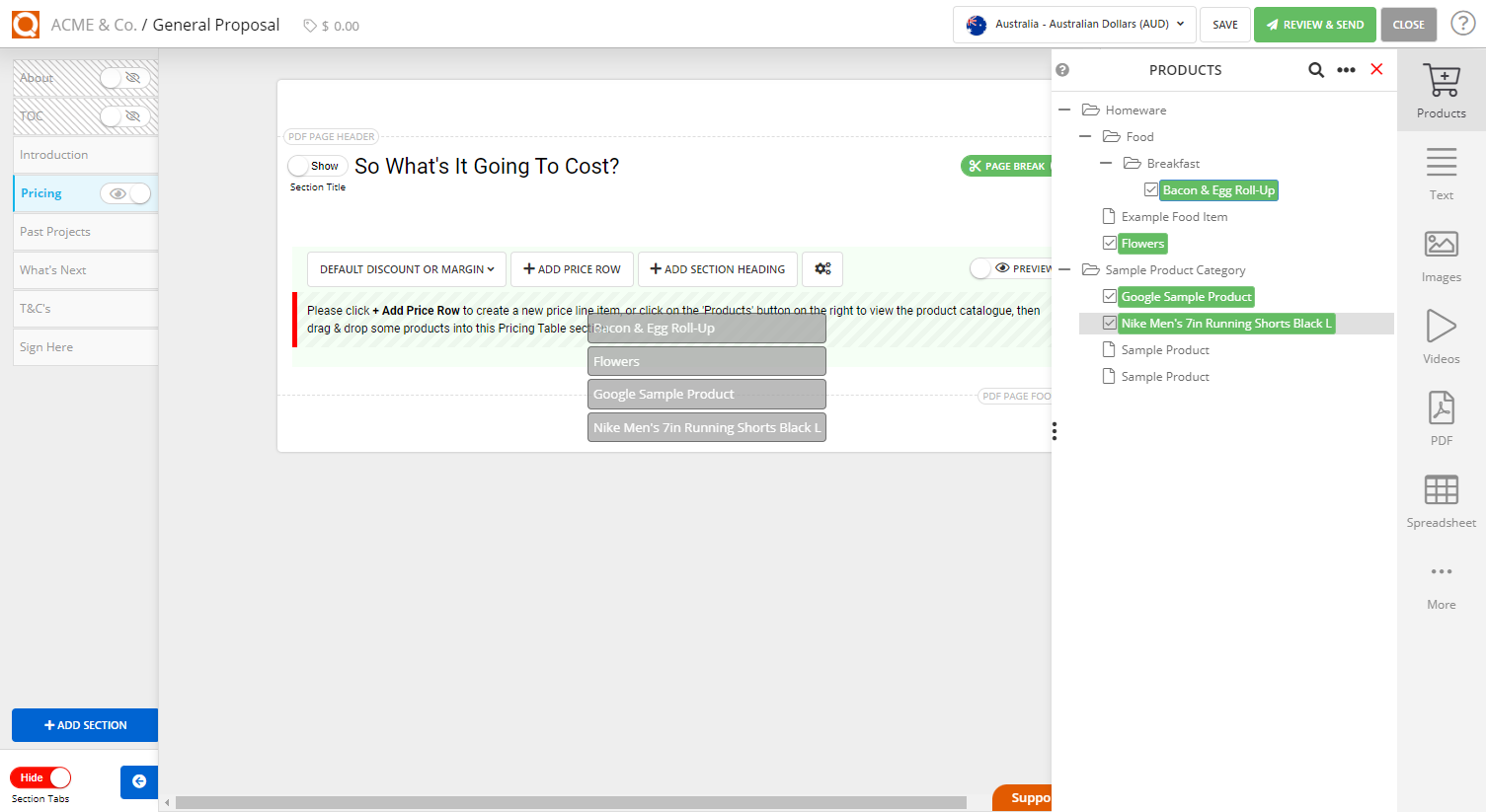 QuoteCloud - Sales Quote, Sales Proposal and Contracts Software - Adding Multiple Products From Your Product Catalogue To A Price Table In One Action (Java Edition) - illustration 06556154-015d-41d6-b225-a66ce68f12b2