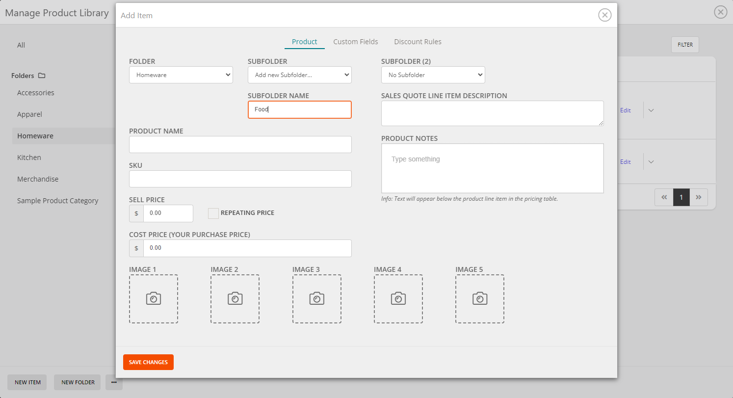 QuoteCloud - Sales Quote, Sales Proposal and Contracts Software - Creating Sub-Folders in the Product Catalogue (Java Edition) - illustration a70fd20f-96c0-494b-97f3-5048aaf07fae