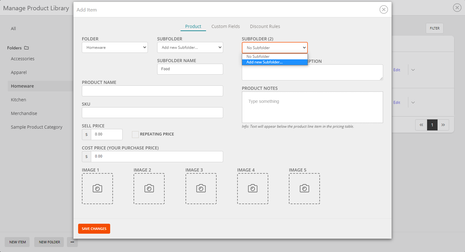 QuoteCloud - Sales Quote, Sales Proposal and Contracts Software - Creating Sub-Folders in the Product Catalogue (Java Edition) - illustration 2ccbcdcb-2375-4fcc-a611-4650e8a16818