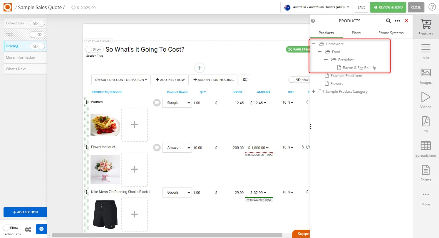 QuoteCloud - Sales Quote, Sales Proposal and Contracts Software - Creating Sub-Folders in the Product Catalogue (Java Edition) - illustration 335ed0a8-8df4-4b3e-aec6-17fd5ec1ffa3