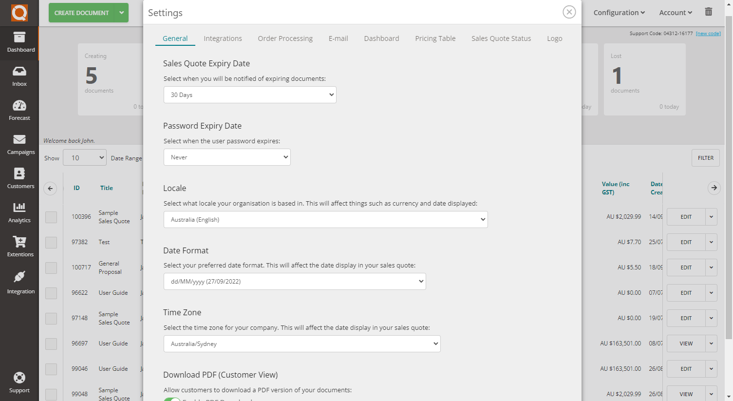 QuoteCloud - Sales Quote, Sales Proposal and Contracts Software - How To Adjust The Date Display Format For Your Company - illustration e47c252e-e8ad-47b1-a2b3-6f935d9032bb