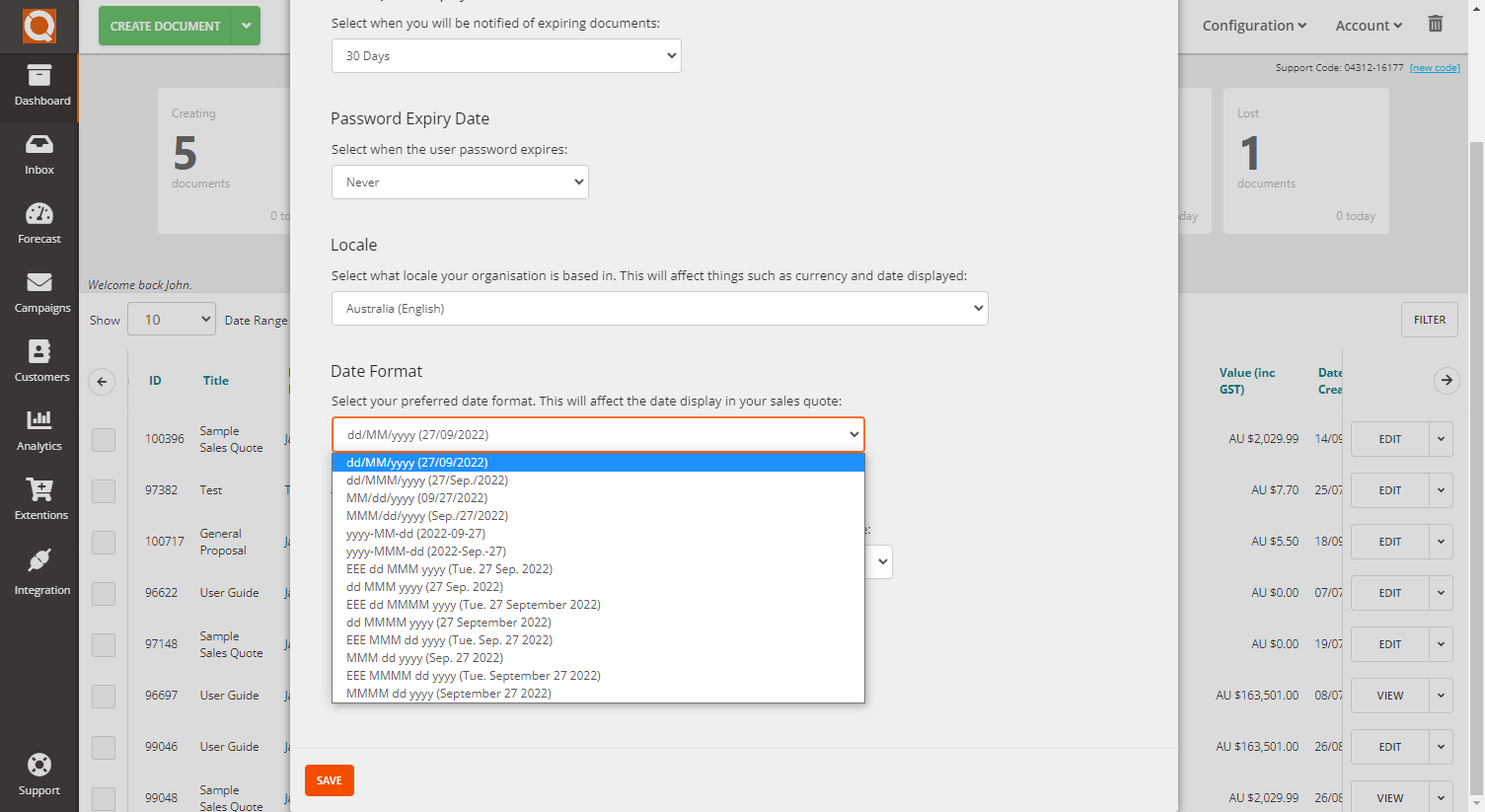 QuoteCloud - Sales Quote, Sales Proposal and Contracts Software - How To Adjust The Date Display Format For Your Company (Java Edition) - illustration 06556154-015d-41d6-b225-a66ce68f12b2