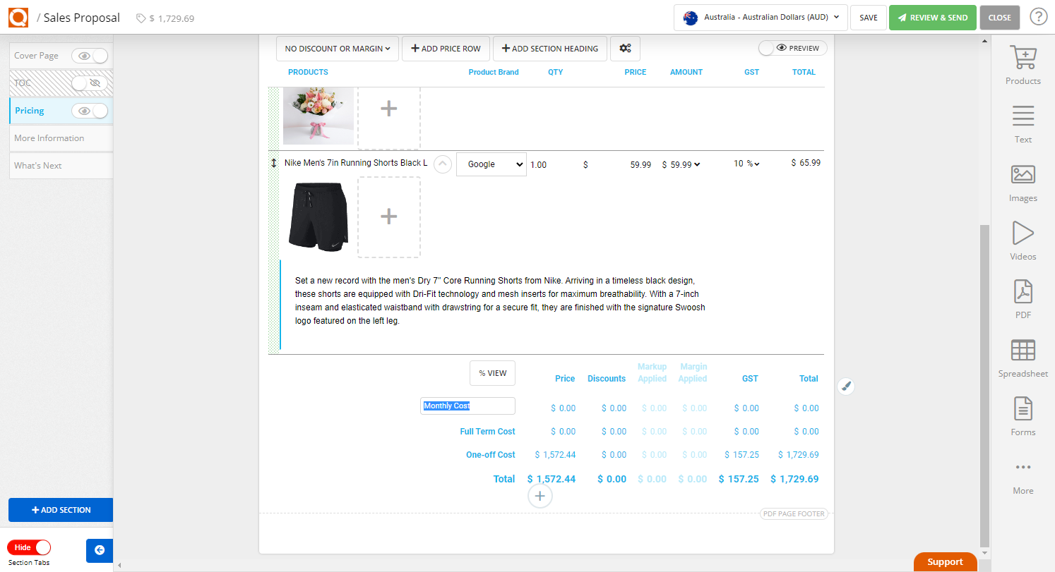 QuoteCloud - Sales Quote, Sales Proposal and Contracts Software - How To Change The Labels In The Price Table Totals Section - illustration c1d09ee1-b6d0-40e4-b933-aba95585a7a8