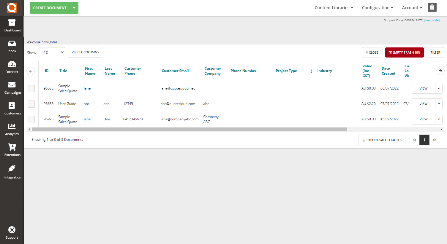 QuoteCloud - Sales Quote, Sales Proposal and Contracts Software - How To Empty The Trash Bin Of Deleted Sales Quotes (Java Edition) - illustration e47c252e-e8ad-47b1-a2b3-6f935d9032bb
