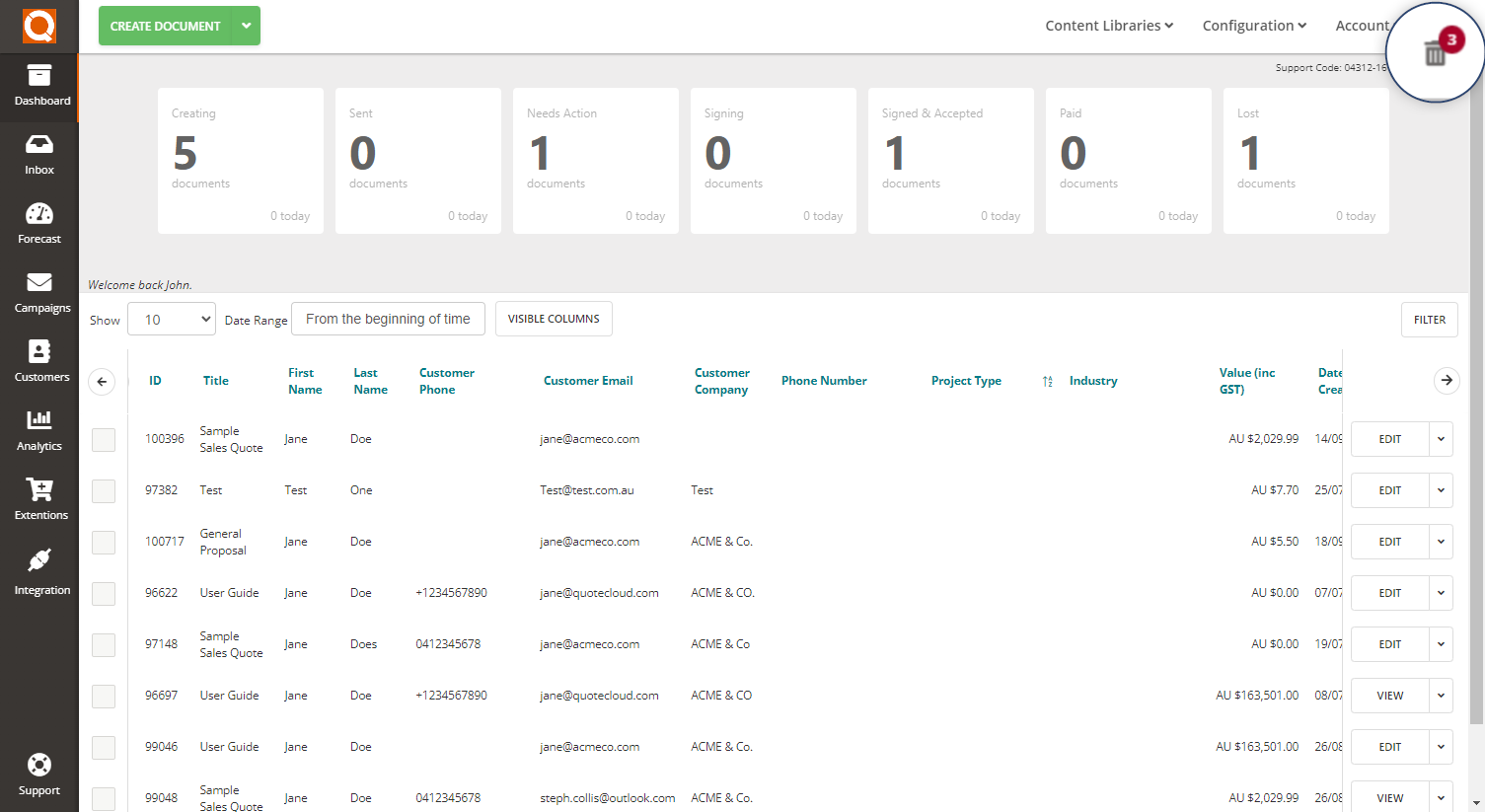 QuoteCloud - Sales Quote, Sales Proposal and Contracts Software - How To Empty The Trash Bin Of Deleted Sales Quotes (Java Edition) - illustration 697961aa-8ccf-49f3-91ea-25f0bdf26412