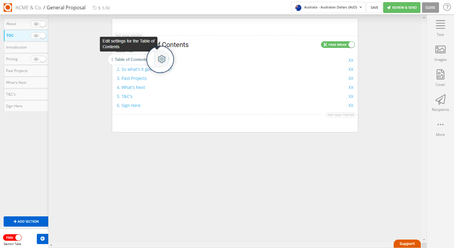 QuoteCloud - Sales Quote, Sales Proposal and Contracts Software - How To Style Your Table Of Contents In A Sales Quote Document (Java Edition) - illustration 06556154-015d-41d6-b225-a66ce68f12b2