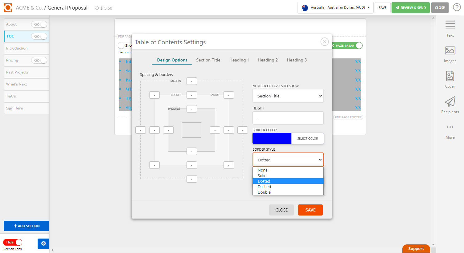 QuoteCloud - Sales Quote, Sales Proposal and Contracts Software - How To Style Your Table Of Contents In A Sales Quote Document (Java Edition) - illustration 64e9fd08-2e87-4b5c-a922-0cc110551b78