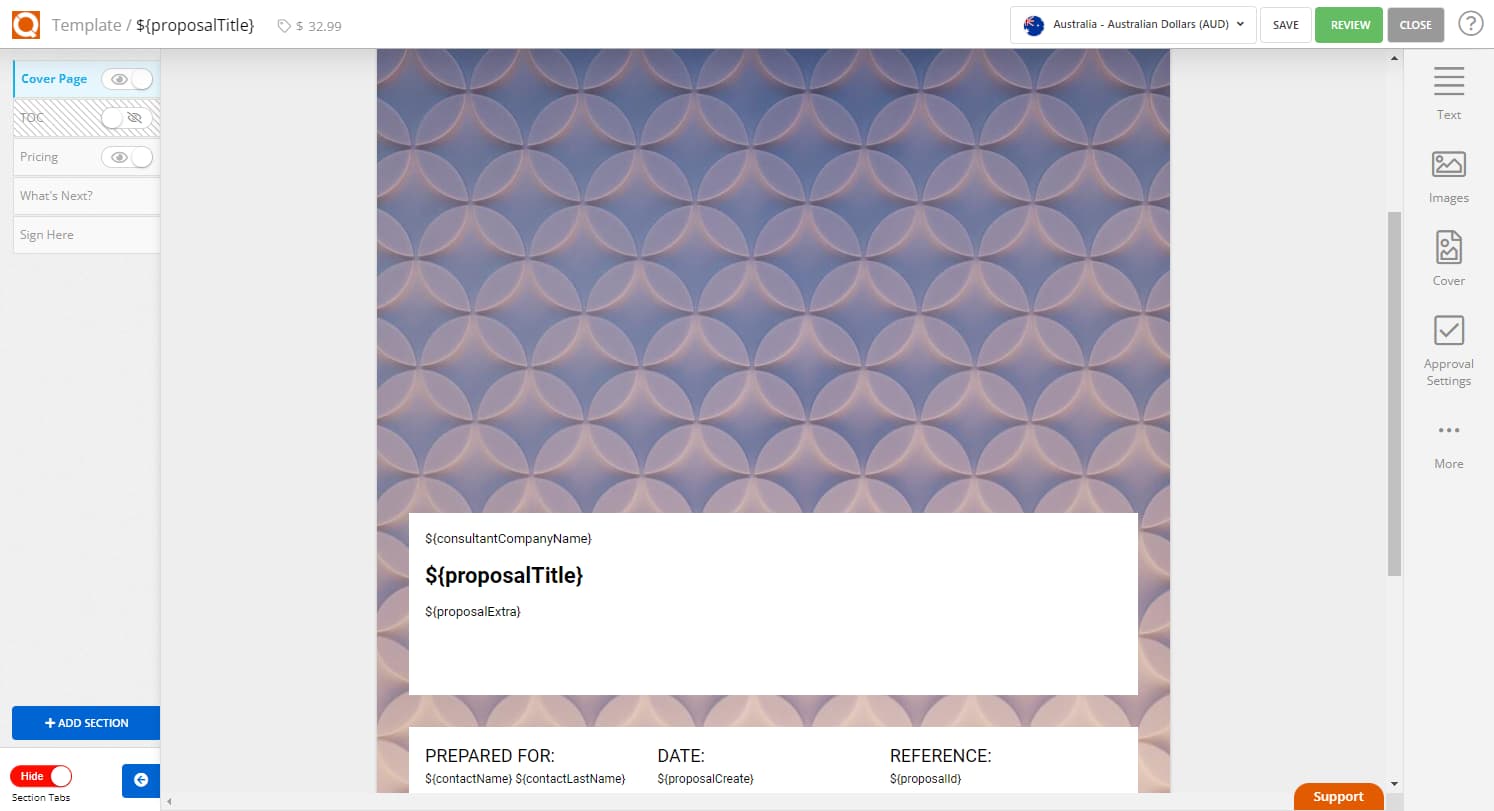 QuoteCloud - Sales Quote, Sales Proposal and Contracts Software - How To Set Formatting Options For Your Blank Sales Quote Template (Java Edition) - illustration 2e1b2392-bc5b-4ca2-8407-0a21ee7c74ae