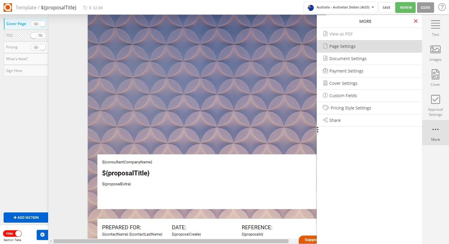 QuoteCloud - Sales Quote, Sales Proposal and Contracts Software - How To Set Formatting Options For Your Blank Sales Quote Template (Java Edition) - illustration 0c5c8aec-e8a3-4964-9ade-a7c9964b90b3