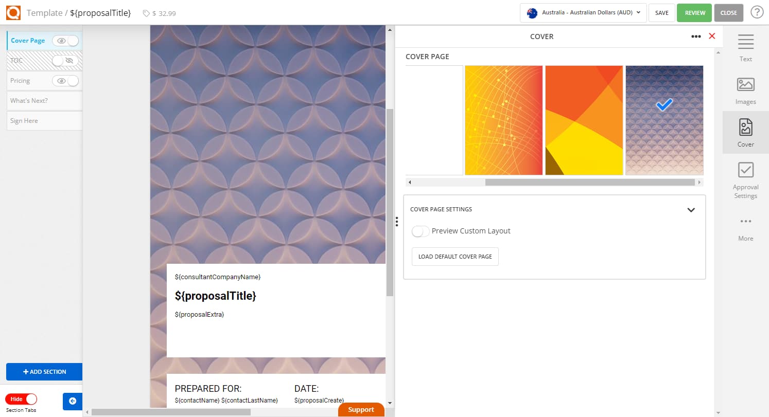 QuoteCloud - Sales Quote, Sales Proposal and Contracts Software - How To Set Formatting Options For Your Blank Sales Quote Template (Java Edition) - illustration a15063b8-e463-42b7-99e8-035c31726239