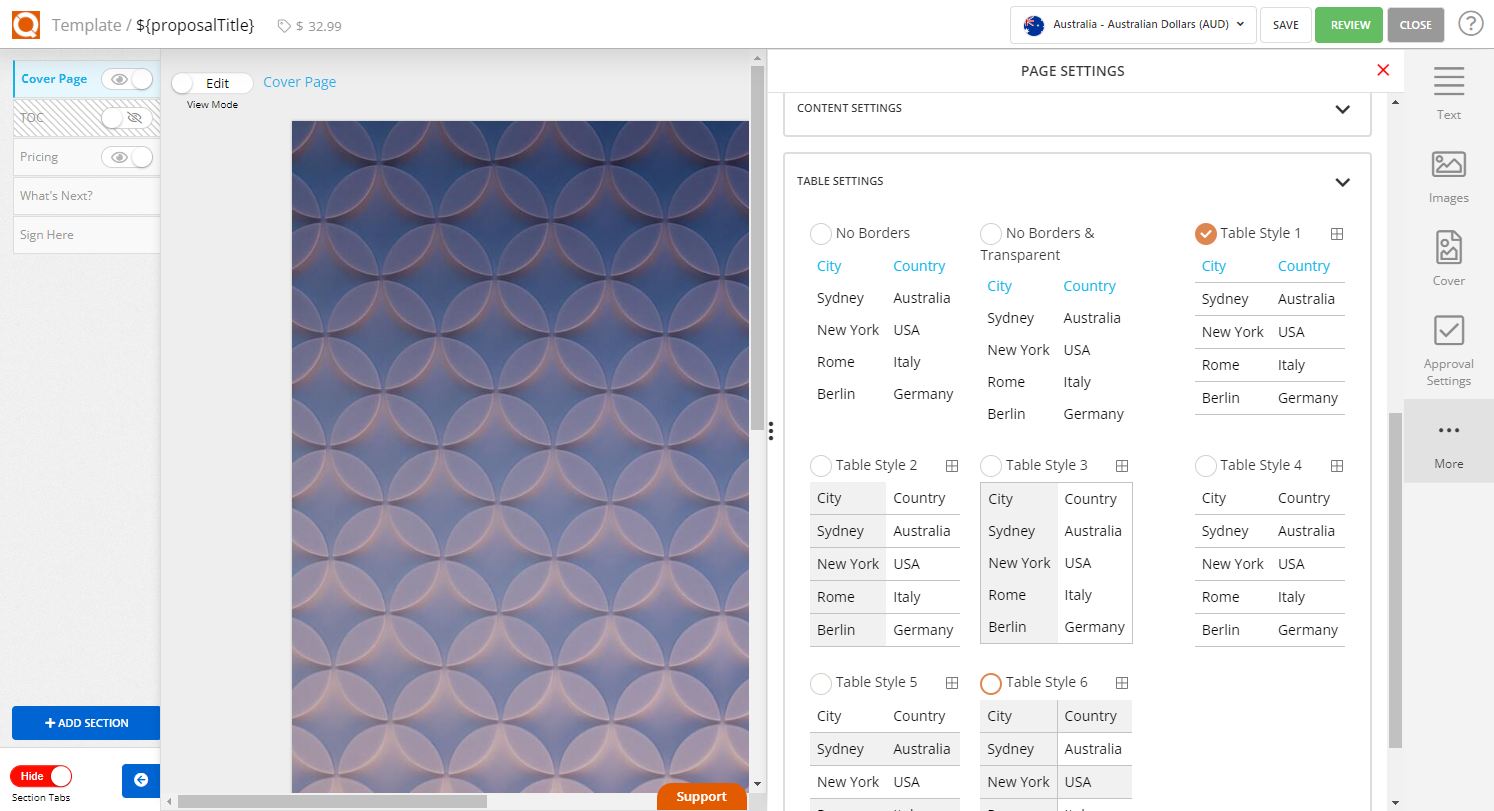 QuoteCloud - Sales Quote, Sales Proposal and Contracts Software - Sales Quote Template Style Settings (Java Edition) - illustration bbabc4af-5b02-4ec5-9ac4-20fa273265ed
