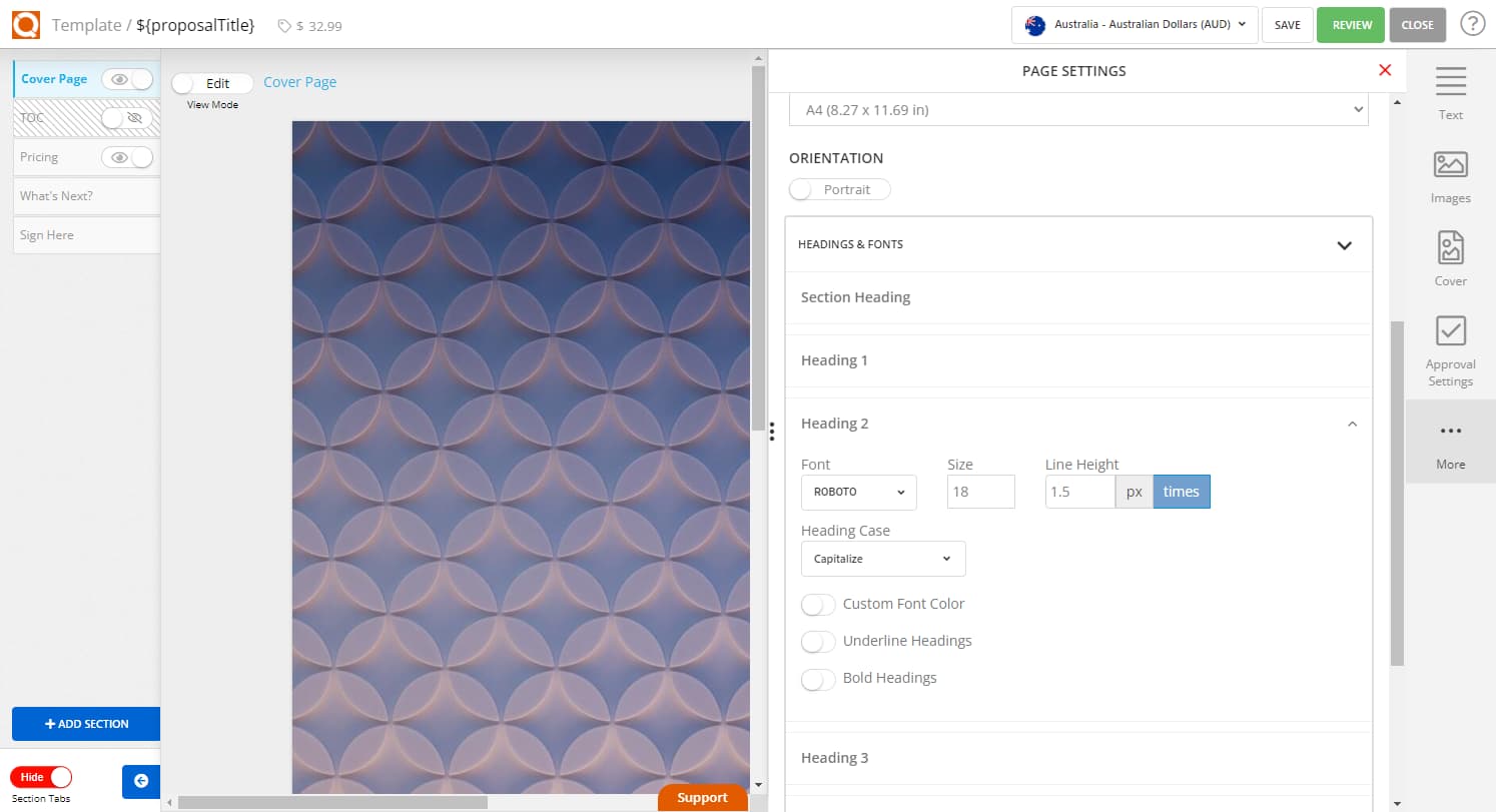 QuoteCloud - Sales Quote, Sales Proposal and Contracts Software - How To Set Formatting Options For Your Blank Sales Quote Template (Java Edition) - illustration 9988386a-d9c6-4cba-ba72-eeb7f24ed7ff