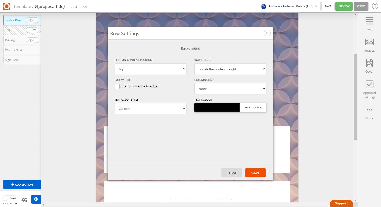 QuoteCloud - Sales Quote, Sales Proposal and Contracts Software - How To Set Formatting Options For Your Blank Sales Quote Template (Java Edition) - illustration 8be556da-79fe-4fda-a278-694a981dc785