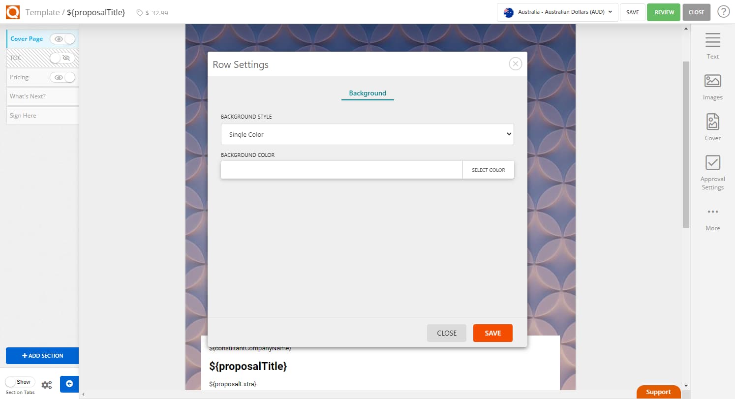 QuoteCloud - Sales Quote, Sales Proposal and Contracts Software - How To Set Formatting Options For Your Blank Sales Quote Template (Java Edition) - illustration c02350c4-4716-4a89-837d-7edec274c141