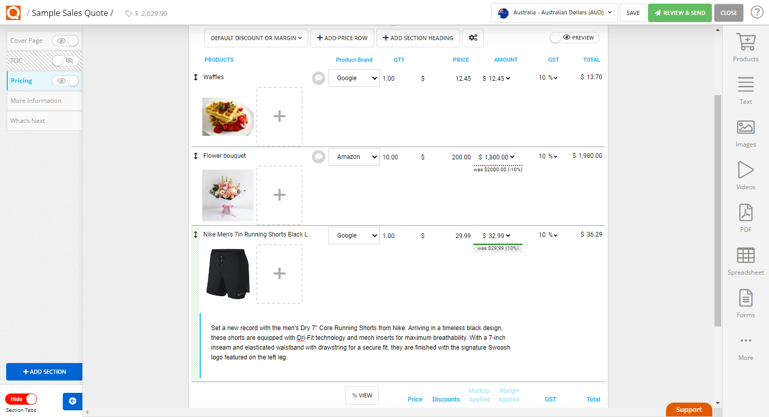 QuoteCloud - Sales Quote, Sales Proposal and Contracts Software - Switch Off The Profit Margin Calculation In The Sales Quote Editor (Java Edition) - illustration f280ecba-f442-4012-9785-7997b87e4106