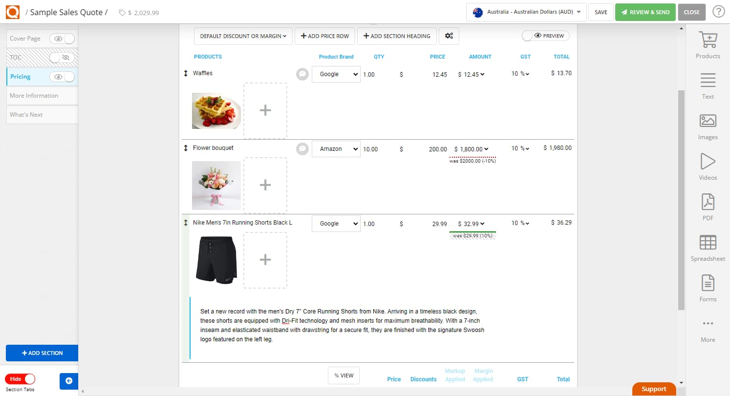 QuoteCloud - Sales Quote, Sales Proposal and Contracts Software - Switch Off The Profit Margin Calculation In The Sales Quote Editor (Java Edition) - illustration f280ecba-f442-4012-9785-7997b87e4106