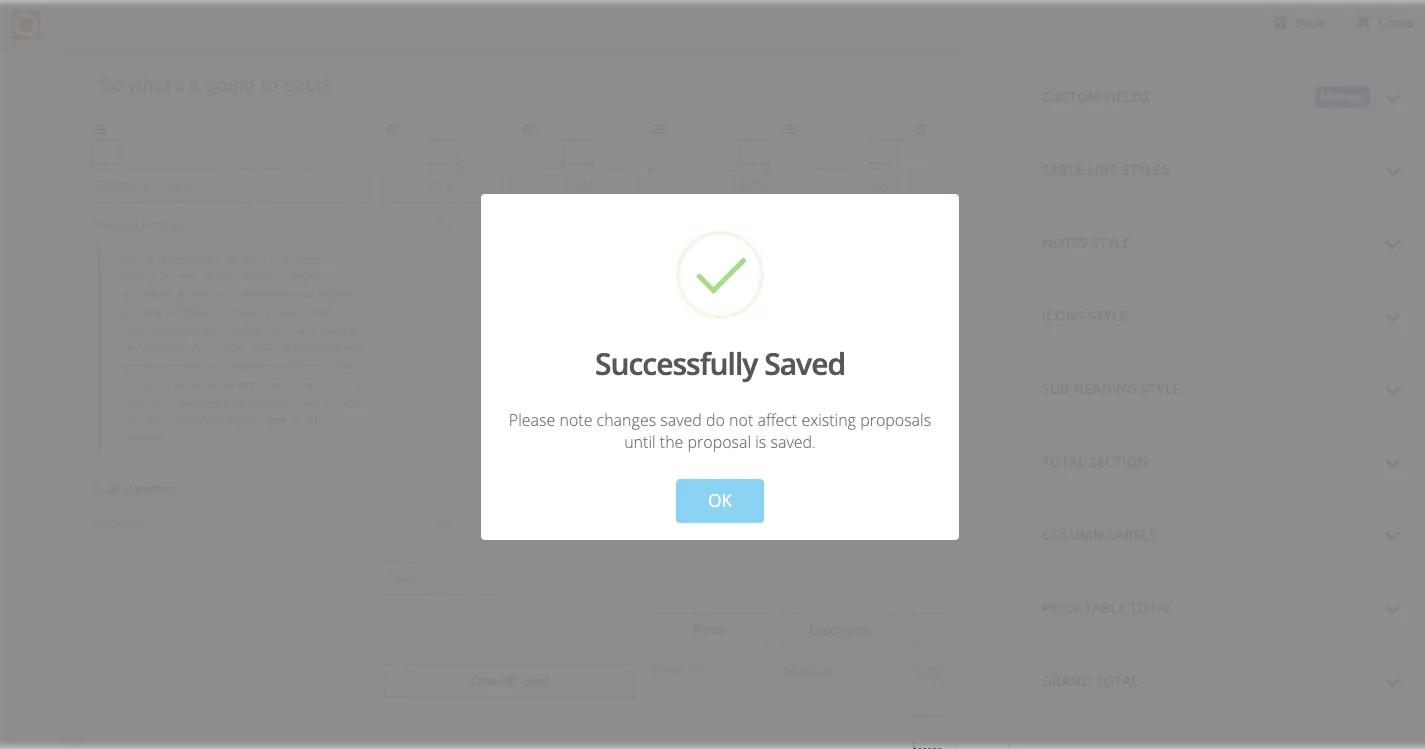 QuoteCloud - Sales Quote, Sales Proposal and Contracts Software - Changing/Removing Price Table Column Icons (Java Edition) - illustration 28d6a2fb-2511-4032-badf-cef20d0454a8