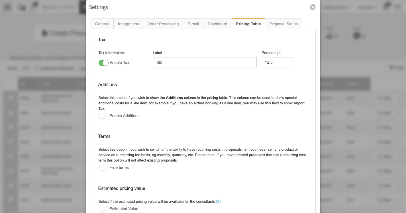 QuoteCloud - Sales Quote, Sales Proposal and Contracts Software - Switch Off the Price Table Repeat Costs Feature (Java Edition) - illustration 9f89c182-032d-40ab-8eef-408bb2de5648
