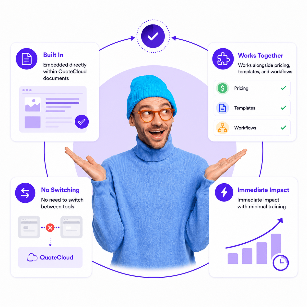 QuoteCloud - Sales Quote, Sales Proposal and Contracts Software - AI Co-Worker in QuoteCloud - illustration b792fdb7-697c-4d0e-afc0-69b52b142419