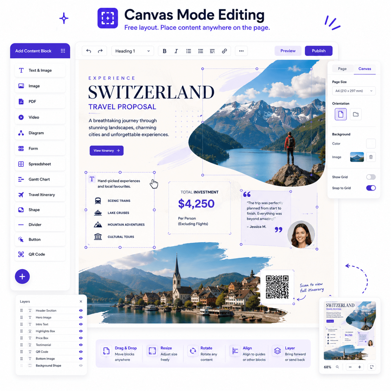 QuoteCloud - Sales Quote, Sales Proposal and Contracts Software - Canvas & Grid Edit Modes - illustration ab54fe5f-97ba-4b53-b83d-c904ae882e29