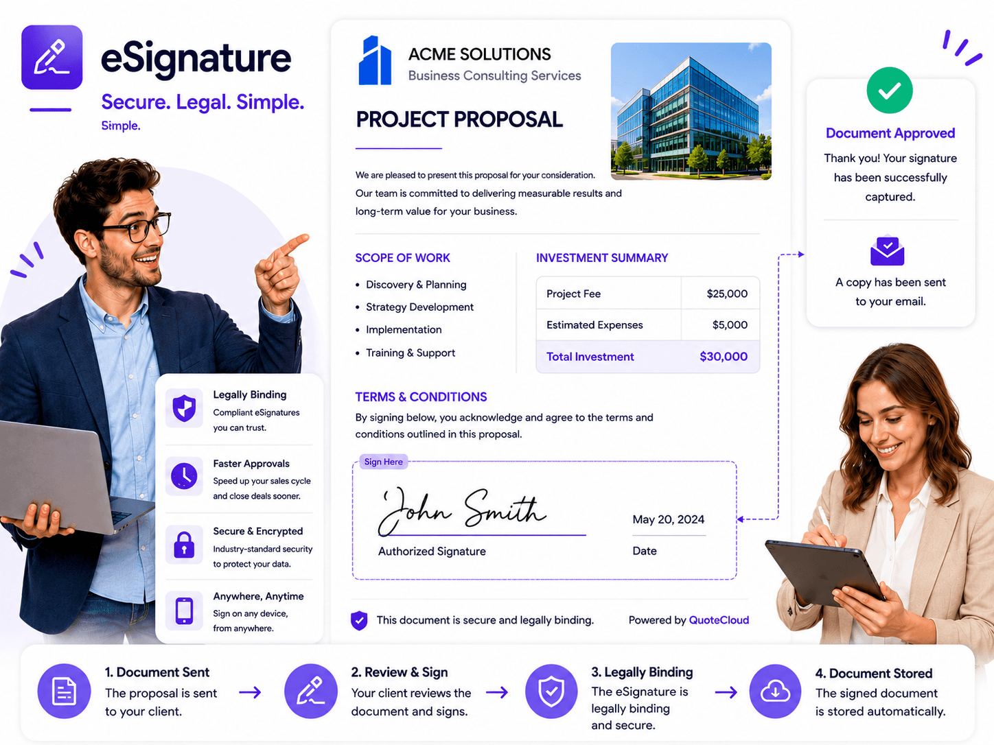 QuoteCloud - Sales Quote, Sales Proposal and Contracts Software - 18 Powerful Content Blocks for Interactive Business Documents | QuoteCloud - illustration 48bcba3a-e547-4f91-b363-6401c4d0c674