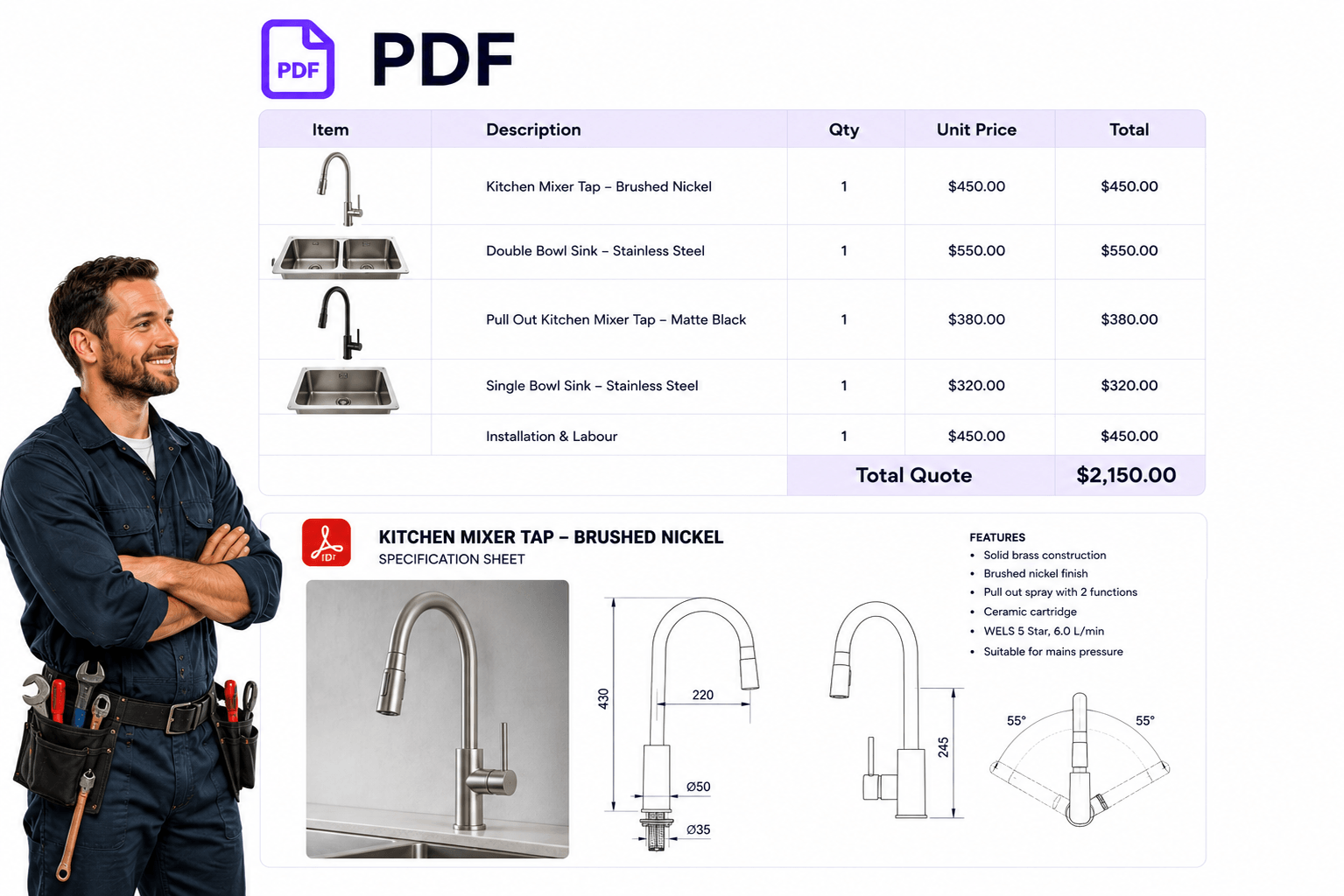 QuoteCloud - Sales Quote, Sales Proposal and Contracts Software - 18 Powerful Content Blocks for Interactive Business Documents | QuoteCloud - illustration 00d4e833-39a7-4398-8537-b909338c2610