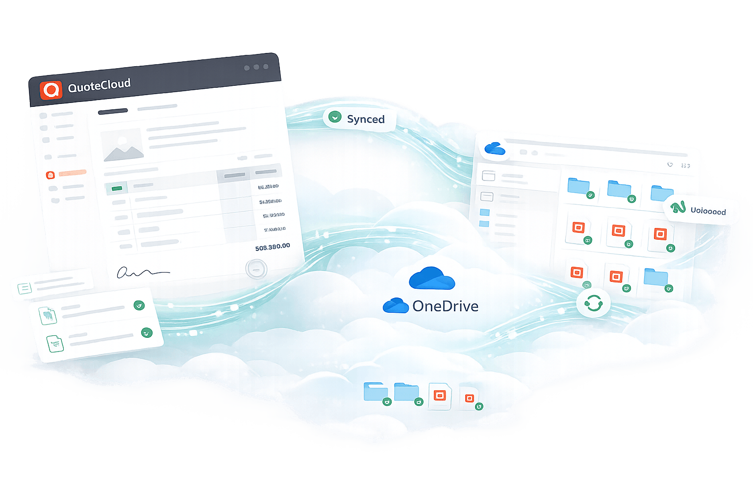 QuoteCloud - Sales Quote, Sales Proposal and Contracts Software - Microsoft OneDrive with QuoteCloud - illustration f589c524-ec59-4892-a95b-457922355ee9
